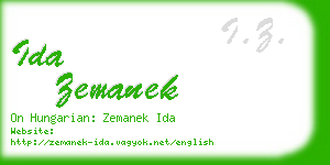 ida zemanek business card